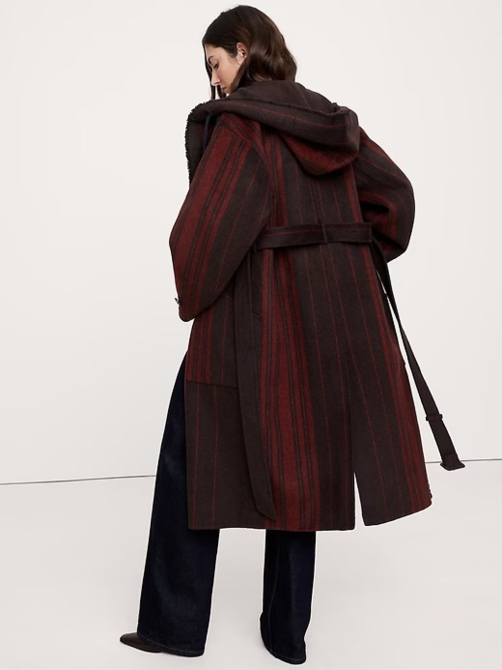 BANANA REPUBLIC DOUBLE-FACED WOOL-BLEND PARKA COAT
